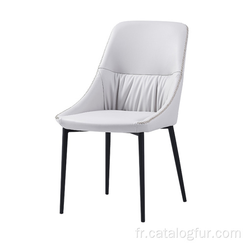 Chaise de salle à manger en cuir PU blanc Good